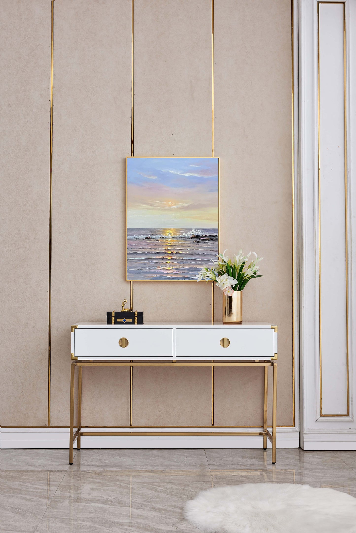 ST001 Sleek White MDF Console Table