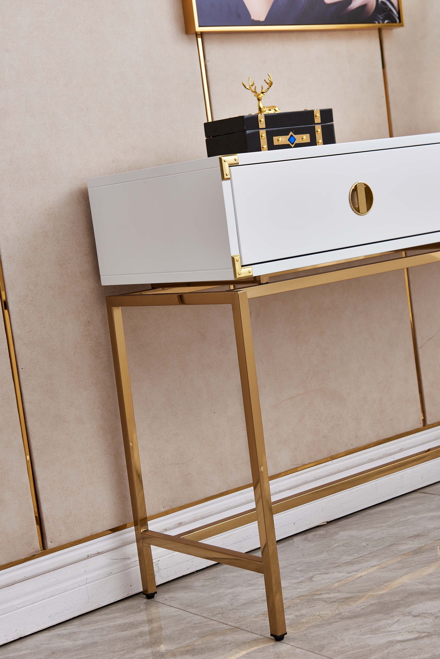 ST001 Sleek White MDF Console Table