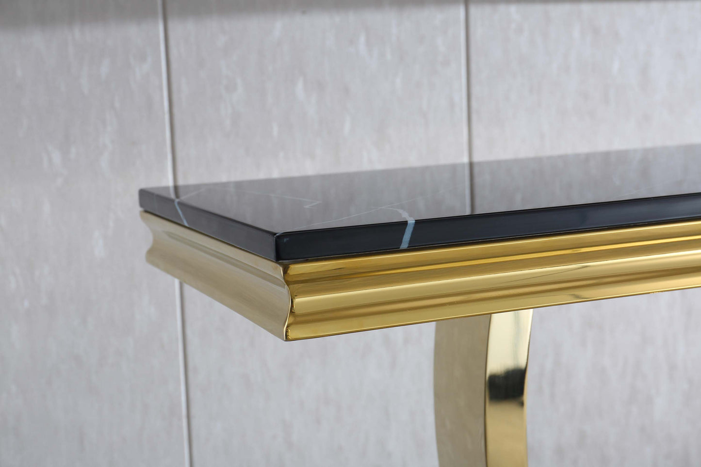 ST316 Marble Console Table with Gold or Silver Finish