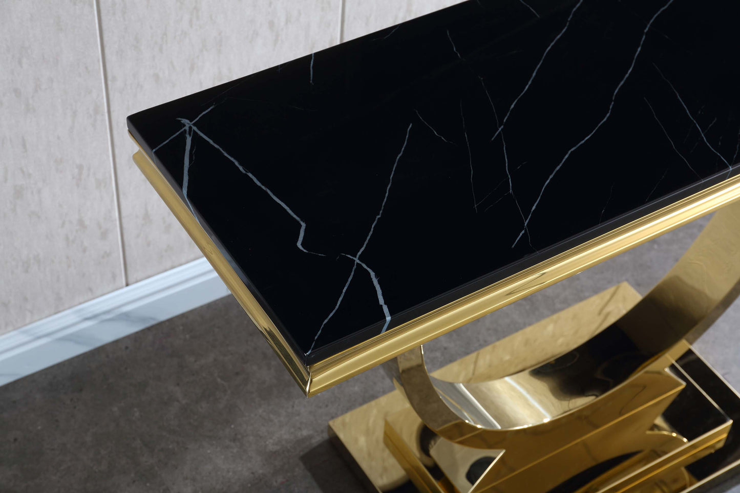 ST316 Marble Console Table with Gold or Silver Finish