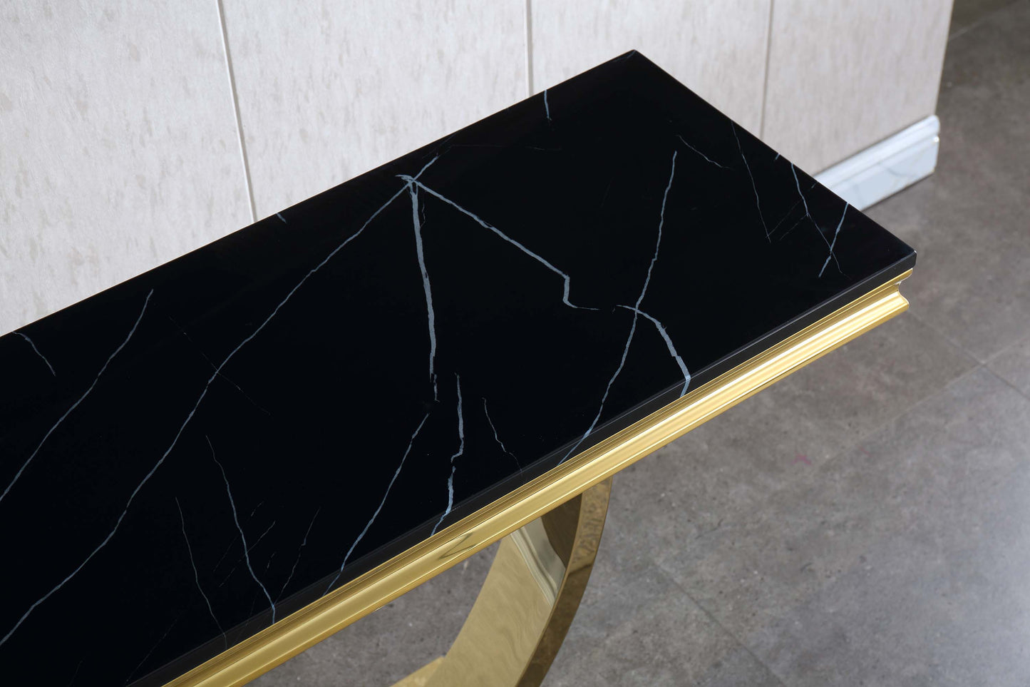 ST316 Marble Console Table with Gold or Silver Finish