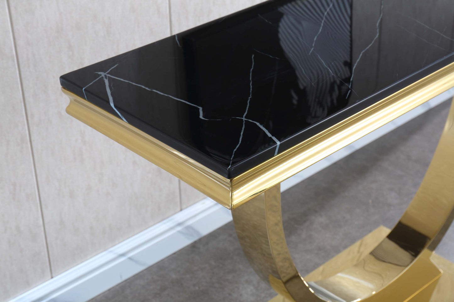 ST316 Marble Console Table with Gold or Silver Finish