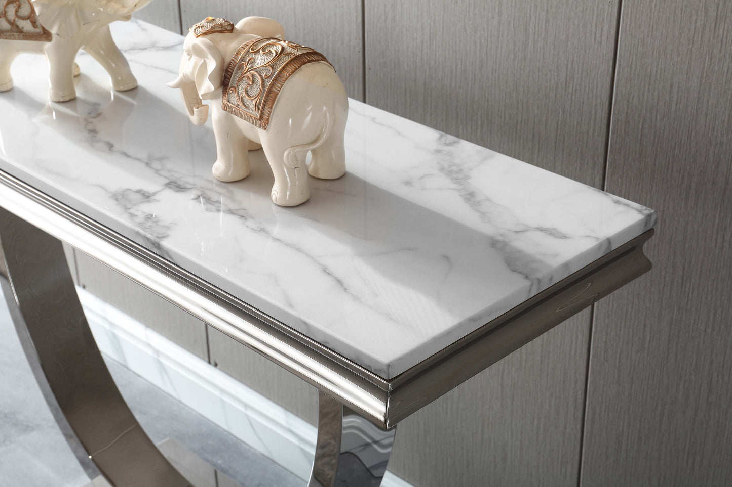 ST316 Marble Console Table with Gold or Silver Finish